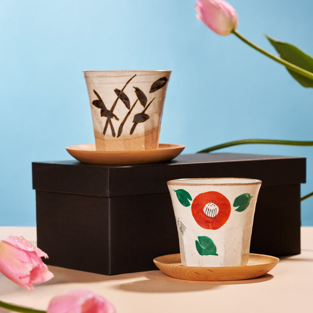 Japanese Handmade Mug and Coaster Gift Pair