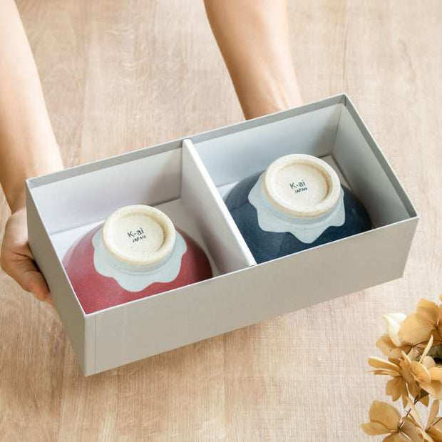 Ceramic Mt. Fuji Rice Bowl Gift Pair