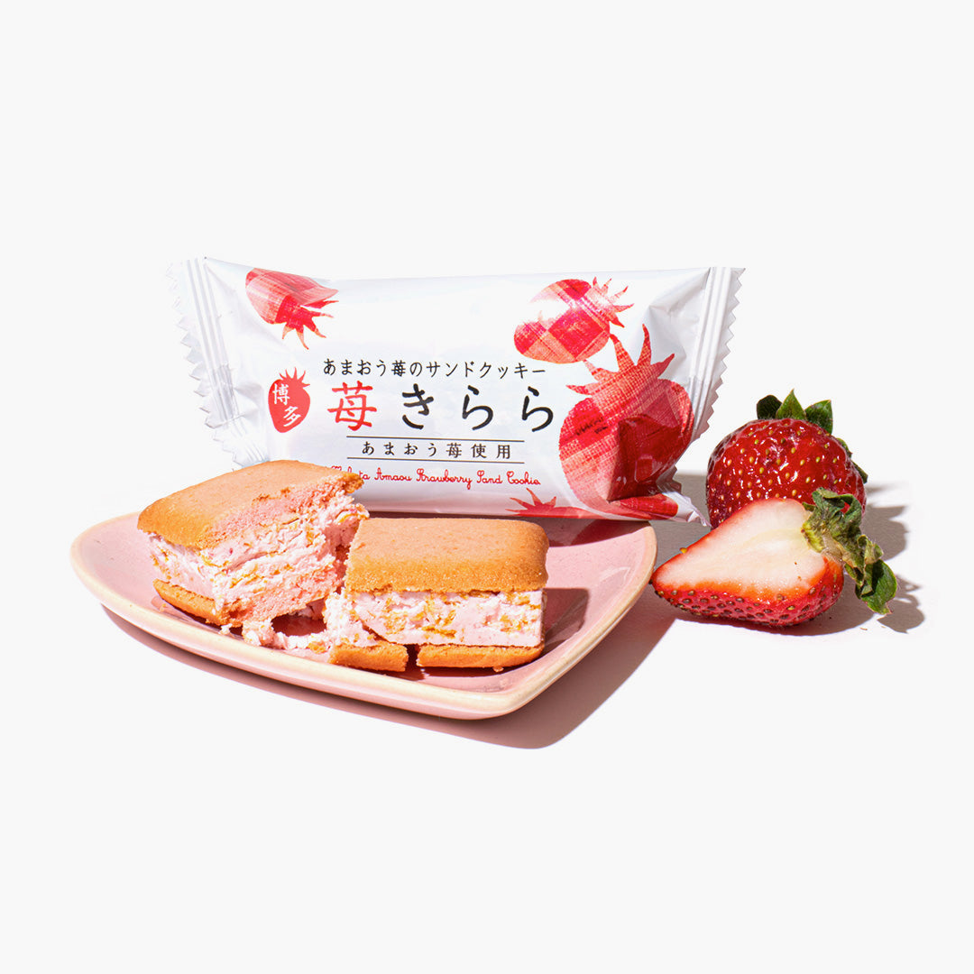 Amaou Strawberry Kirara Sandwich Cookie (12 Pieces) | Japanese Sweets