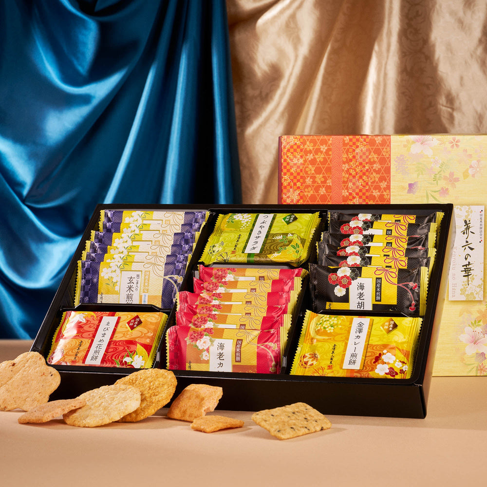 Kanazawa Kenroku Rice Cracker Gift Box (30 Pieces, 6 Flavors)