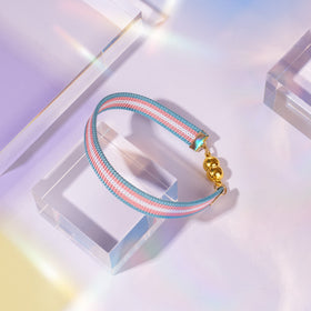 Rainbow String Kumihimo Bracelet: Transgender