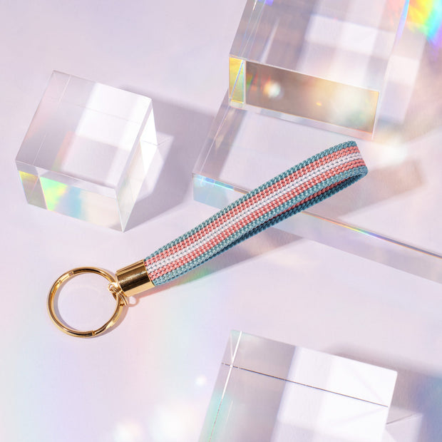 Rainbow String Kumihimo Keychain: Transgender