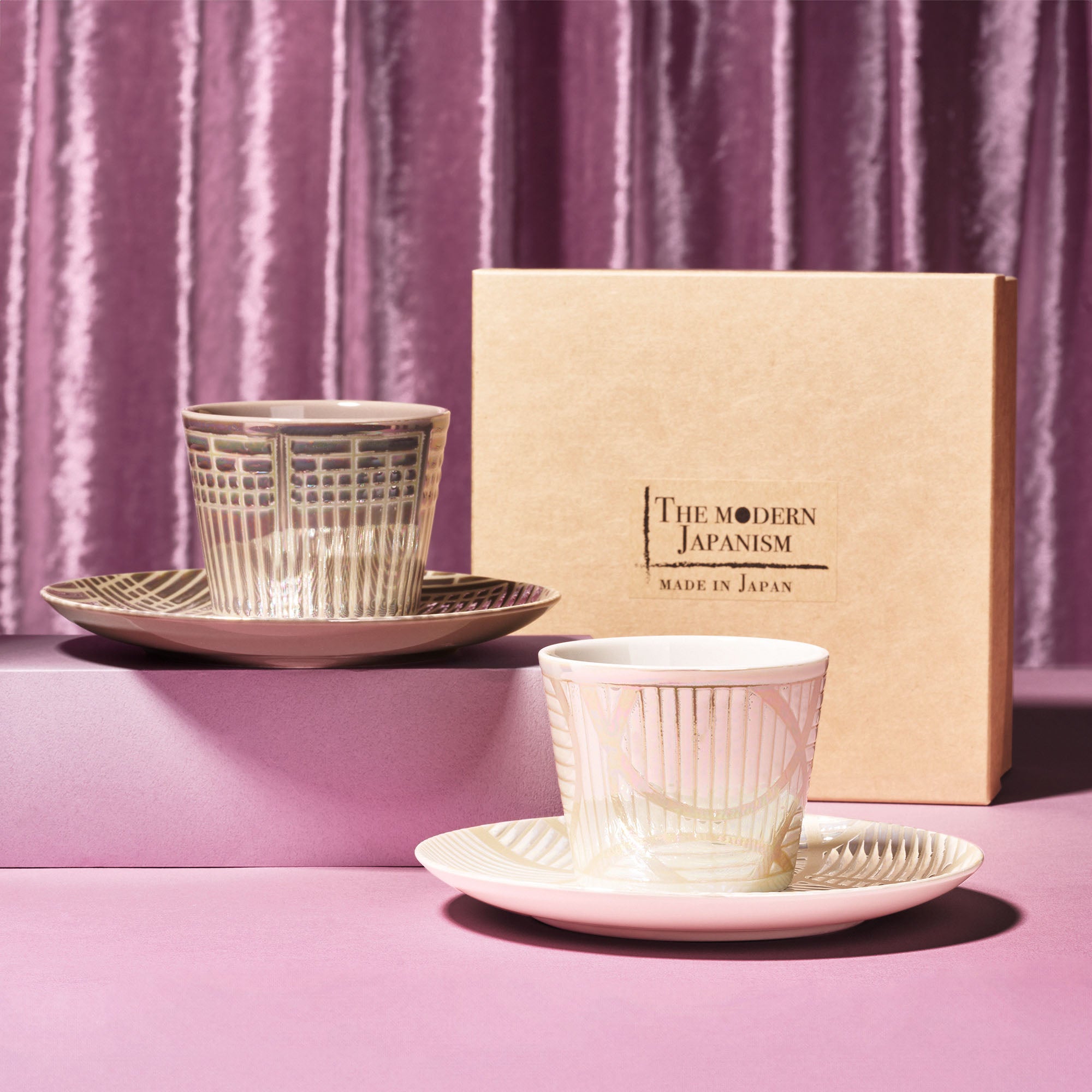 SYOJI Pearl-glazed Plate and Cup Set