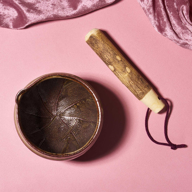 Ceramic & Wood Mortar and Pestle Set