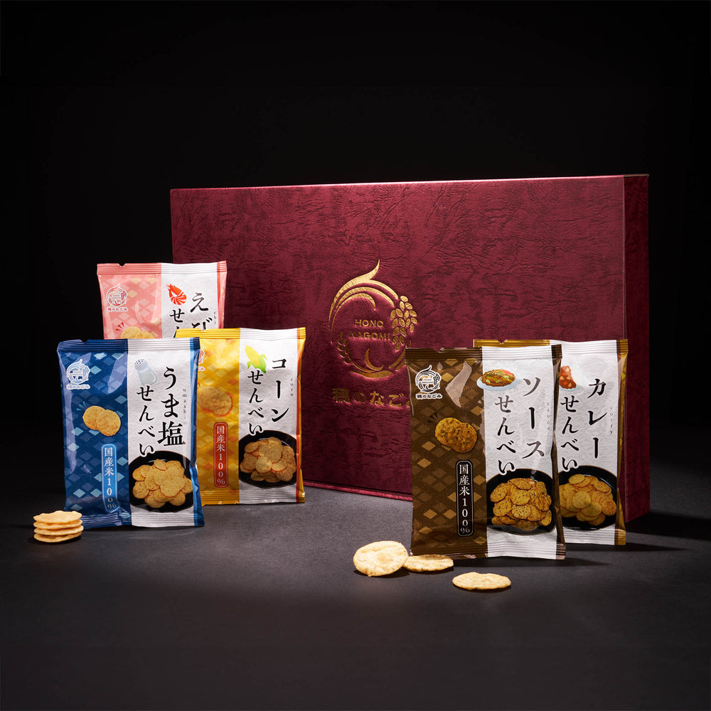 Axerio Rice Cracker Artisan Rice Cracker Assortment (12 Bags, 5 Flavors)