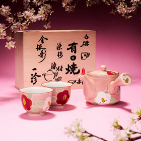 Hand-painted Tsubaki Flower Tea Gift Set