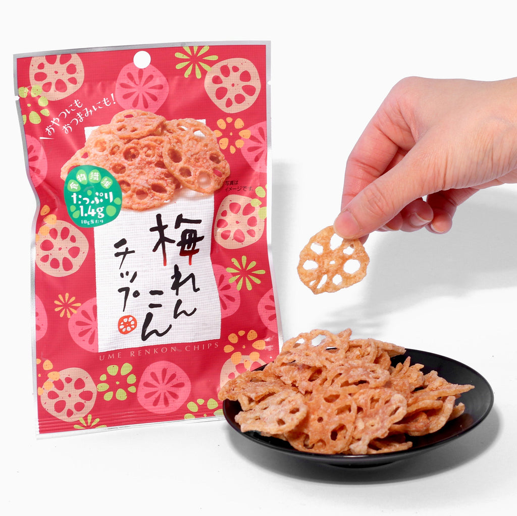 Lotus Root Chips: Plum Flavor (1 Bag) | Bokksu Japanese Snacks
