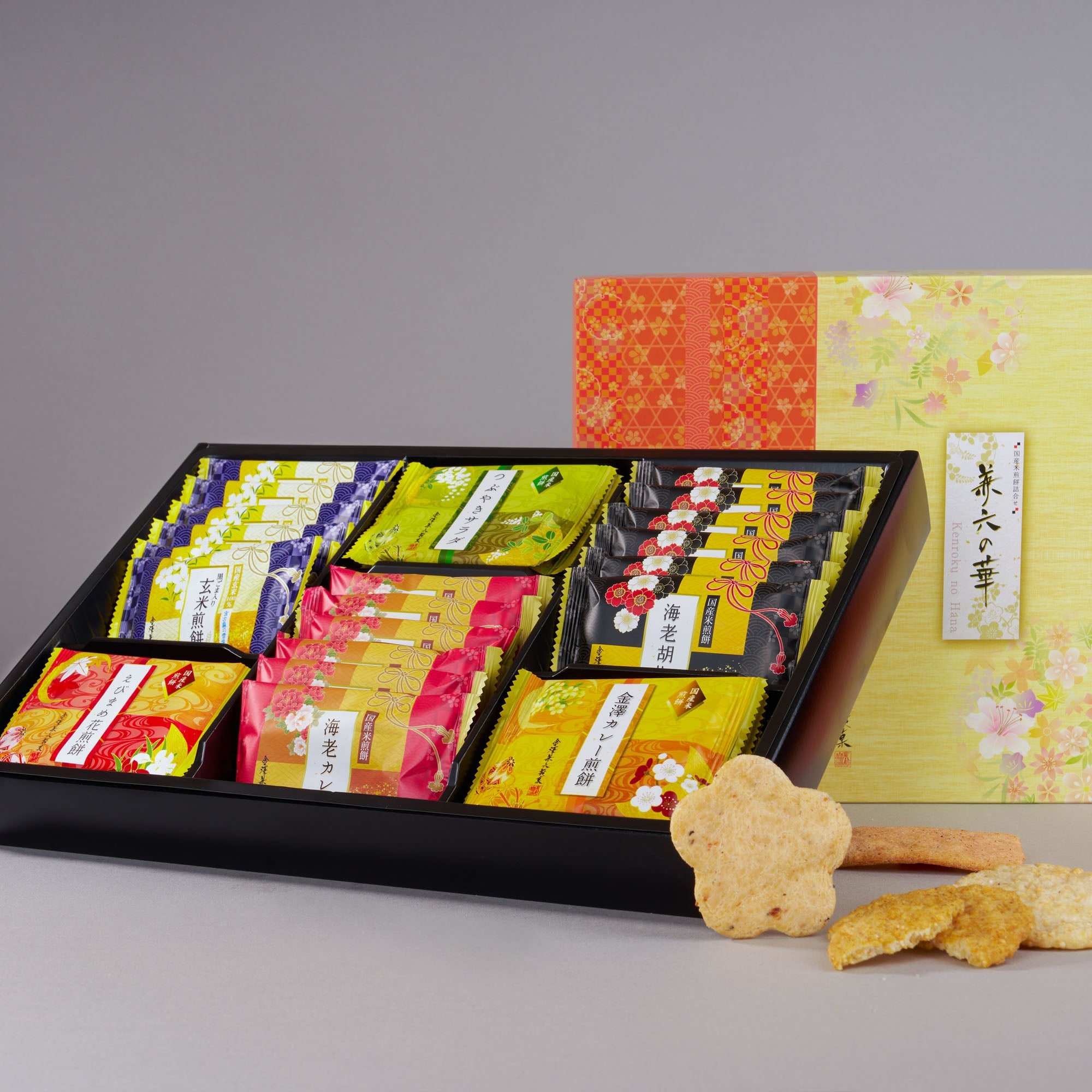 WAKOS 14本セット Kanazawa Kenroku Rice Cracker Gift Box (30 Pieces, 6 Flavors)