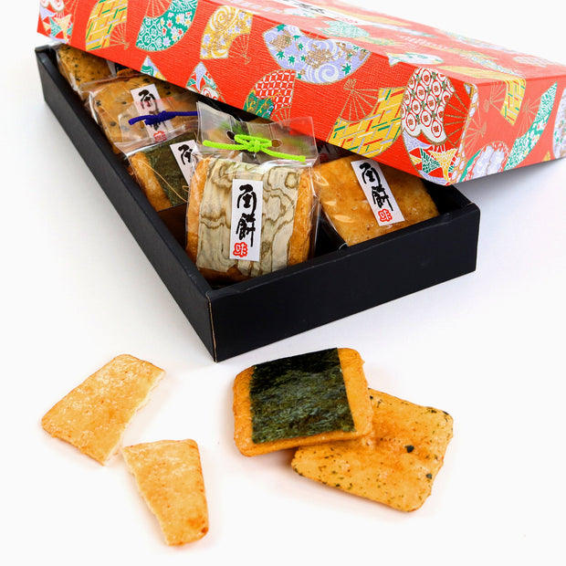 Senbei Lab Gift Box: Deluxe Rice Crackers (8 Flavors, 20 Pieces)