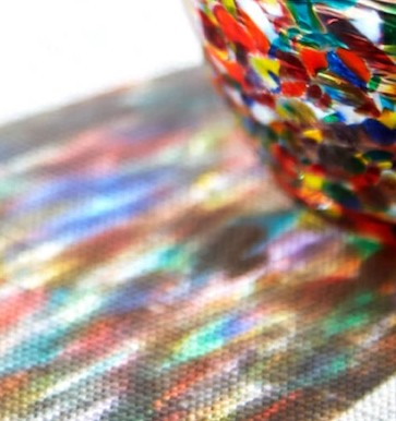 Nebuta Rainbow Round Glass Plate