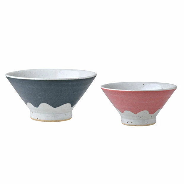 Ceramic Mt. Fuji Rice Bowl Gift Pair