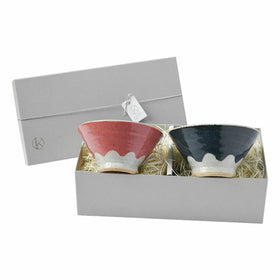 Ceramic Mt. Fuji Rice Bowl Gift Pair